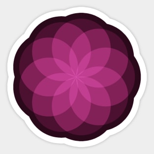 Geometric Flower of Circles (Magenta) Sticker